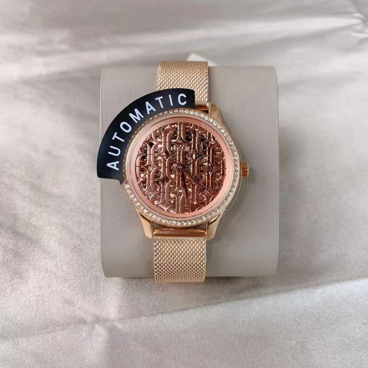 Fossil BQ3713 Rye Automatic Rose Gold-Tone Stainless Steel Mesh Watch Fossil BQ3713 Rye Automatic Rose Gold-Tone Stainless Steel Mesh Watch